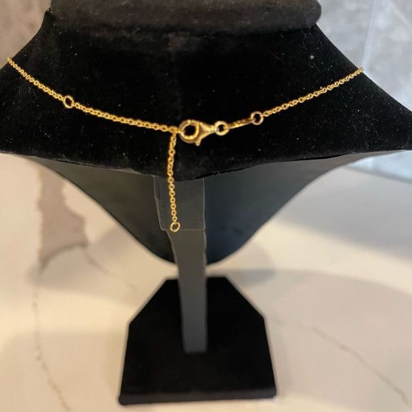 LaFonn sideways rhinestone cross stamped 925 with gold vermeil adjustable length - Picture 6 of 12